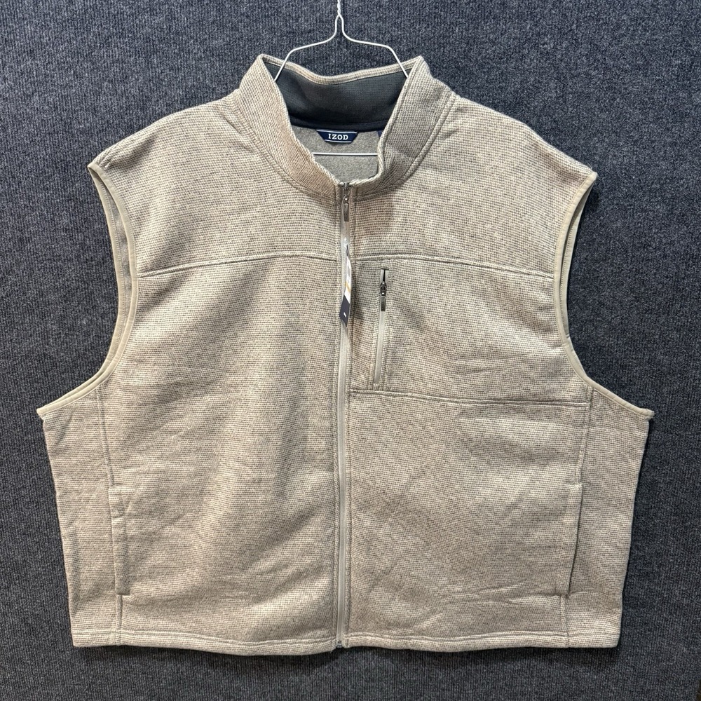 Men's Izod Big & Tall 4XB Comfort Performance Fleece Lined Full Zip Vest